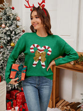 Load image into Gallery viewer, Christmas Candy Cane Sequin Knit Sweater | NCS