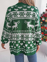 Load image into Gallery viewer, Christmas Reindeer Long Sleeve Cardigan Sweater | NCS