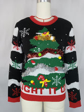 Load image into Gallery viewer, Christmas Tree Embroidery Crew Neck Ugly Christmas Sweater | NCS