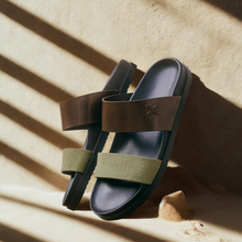 Load image into Gallery viewer, Men's Brown & Green Cinturini Sandal
