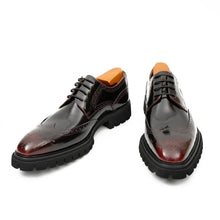 Load image into Gallery viewer, Claret derby brogue shoes