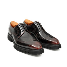 Load image into Gallery viewer, Claret derby brogue shoes