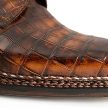 Load image into Gallery viewer, Classic Brown Crocodile Norwegian Derby Shoes