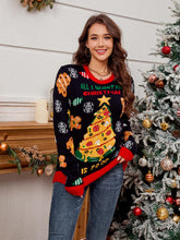 Load image into Gallery viewer, Colorblock Christmas Tree Pattern Oversized Sweater | NCS