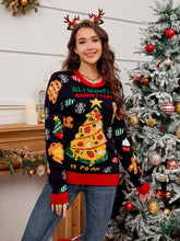 Load image into Gallery viewer, Colorblock Christmas Tree Pattern Oversized Sweater | NCS