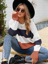 Load image into Gallery viewer, Colorblock Rib-knit Drop Shoulder Sweater | NCS