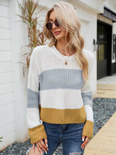Load image into Gallery viewer, Colorblock Rib-knit Drop Shoulder Sweater | NCS