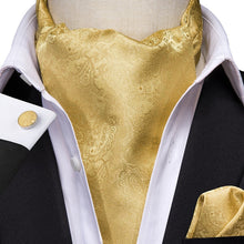 Load image into Gallery viewer, Colorful Silk Ascot/Cravat Tie, Handkerchief & Cufflinks Set