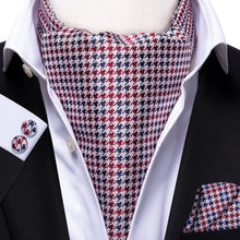 Load image into Gallery viewer, Colorful Silk Ascot/Cravat Tie, Handkerchief & Cufflinks Set