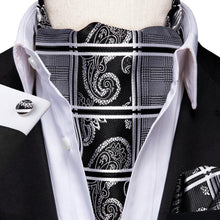 Load image into Gallery viewer, Colorful Silk Ascot/Cravat Tie, Handkerchief & Cufflinks Set