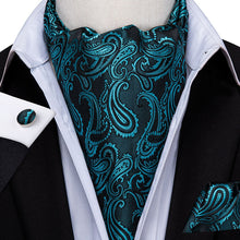 Load image into Gallery viewer, Colorful Silk Ascot/Cravat Tie, Handkerchief & Cufflinks Set