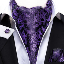 Load image into Gallery viewer, Colorful Silk Ascot/Cravat Tie, Handkerchief & Cufflinks Set