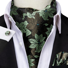 Load image into Gallery viewer, Colorful Silk Ascot/Cravat Tie, Handkerchief & Cufflinks Set