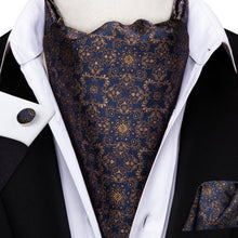 Load image into Gallery viewer, Colorful Silk Ascot/Cravat Tie, Handkerchief & Cufflinks Set