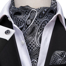 Load image into Gallery viewer, Colorful Silk Ascot/Cravat Tie, Handkerchief & Cufflinks Set