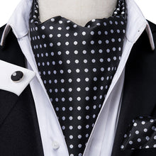 Load image into Gallery viewer, Colorful Silk Ascot/Cravat Tie, Handkerchief & Cufflinks Set