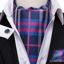 Load image into Gallery viewer, Colorful Silk Ascot/Cravat Tie, Handkerchief & Cufflinks Set