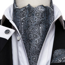 Load image into Gallery viewer, Colorful Silk Ascot/Cravat Tie, Handkerchief & Cufflinks Set
