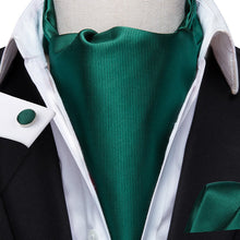 Load image into Gallery viewer, Colorful Silk Ascot/Cravat Tie, Handkerchief & Cufflinks Set