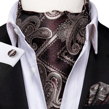 Load image into Gallery viewer, Colorful Silk Ascot/Cravat Tie, Handkerchief & Cufflinks Set