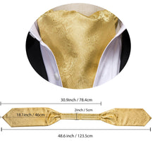 Load image into Gallery viewer, Colorful Silk Ascot/Cravat Tie, Handkerchief & Cufflinks Set