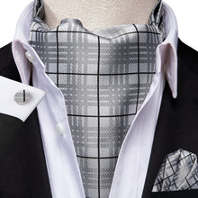 Load image into Gallery viewer, Colorful Silk Ascot/Cravat Tie, Handkerchief & Cufflinks Set
