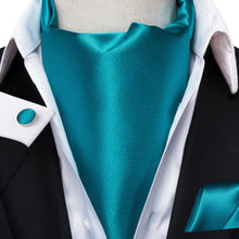 Load image into Gallery viewer, Colorful Silk Ascot/Cravat Tie, Handkerchief & Cufflinks Set