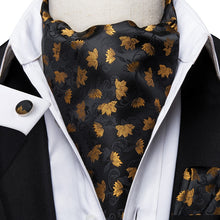 Load image into Gallery viewer, Colorful Silk Ascot/Cravat Tie, Handkerchief & Cufflinks Set