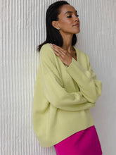 Load image into Gallery viewer, Colorful Loose Fit V-Neck Long Sleeve Sweater | NCS