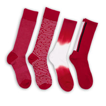 Load image into Gallery viewer, Crimson / White Mixed Socks 4 Pack -B
