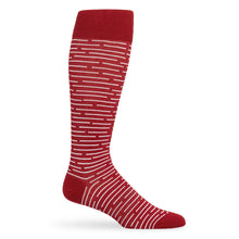 Load image into Gallery viewer, Crimson Broken Stripe Dress Socks