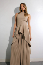 Load image into Gallery viewer, Escape to Milan Taupe Pleated Pants Set