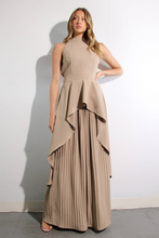 Load image into Gallery viewer, Escape to Milan Taupe Pleated Pants Set
