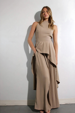 Load image into Gallery viewer, Escape to Milan Taupe Pleated Pants Set