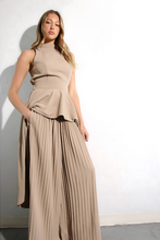 Load image into Gallery viewer, Escape to Milan Taupe Pleated Pants Set