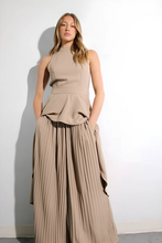 Load image into Gallery viewer, Escape to Milan Taupe Pleated Pants Set