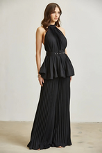 Load image into Gallery viewer, Midnight in Monaco Chiffon Pleated Pant Set