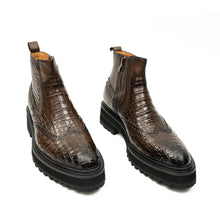 Load image into Gallery viewer, Crocodile - Skin Chelsea Boots with Chunky Sole