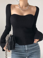 Load image into Gallery viewer, Square Collar Irregular Long Sleeve Woman Sweaters | NCS