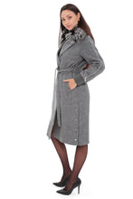 Load image into Gallery viewer, Karolina Genuine Silver Fox Wool Blend Coat