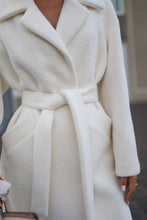 Load image into Gallery viewer, Eco Fur Wool Blend Coat in White
