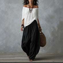 Load image into Gallery viewer, Women's One-Shoulder T-Shirt & Wide-Leg Pants Two-Piece Set — Urban Casual Outfit
