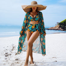 Load image into Gallery viewer, High-End Print Bikini Three-Piece Set – Padded Swimwear for Women
