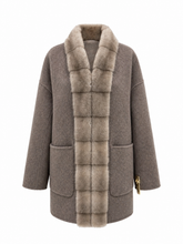 Load image into Gallery viewer, ⇆ Reversible Genuine Mink Fur Virgin Wool Coat