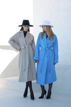 Load image into Gallery viewer, Classic Brushed Cashmere Wool Blend Overcoat in Azure