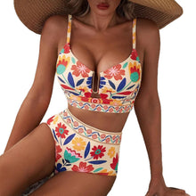 Load image into Gallery viewer, Women's Floral Print High-Waist U-Wire Bikini Set