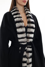 Load image into Gallery viewer, Genuine French Orylag Fur Italian Cashmere Wool Coat