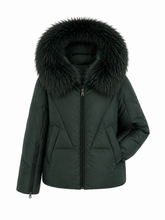 Load image into Gallery viewer, Blair Genuine Silver Fox Fur Down Fill Jacket