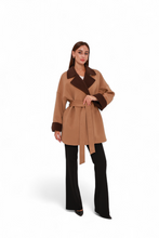 Load image into Gallery viewer, Sandro Cashmere Blend Overcoat in Camel