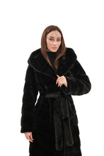 Load image into Gallery viewer, Faux Mink Effect Fur Hooded Coat